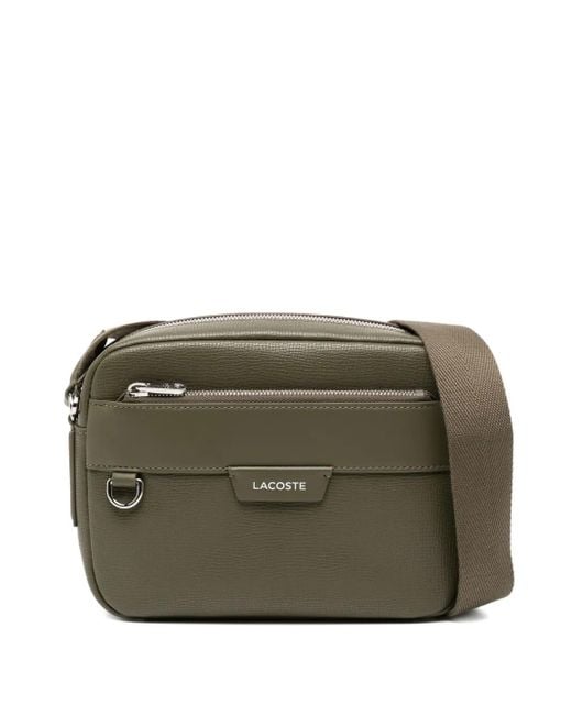 Lacoste Green Ossian Leather Messenger Bag for men