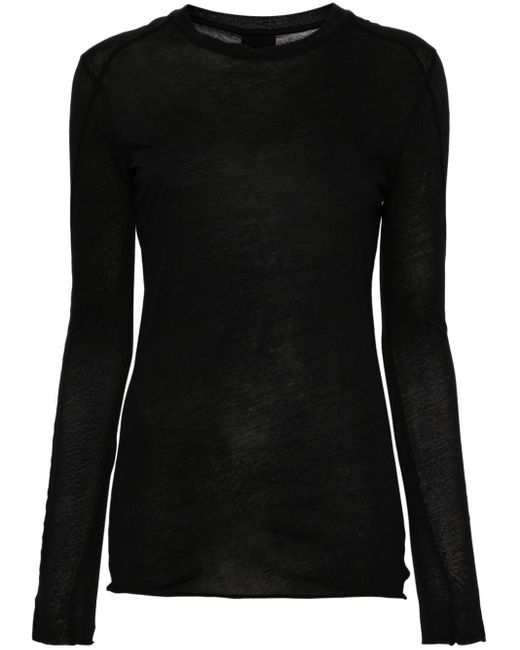 Thom Krom Black Panelled Long-sleeve T-shirt