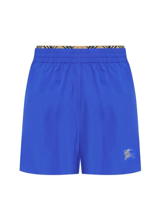 Burberry Blue Equestrian Knight Design Swim Shorts for men