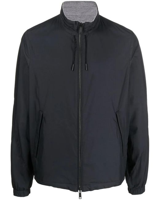 Zegna Black Reversible Zip-Up Sports Jacket for men