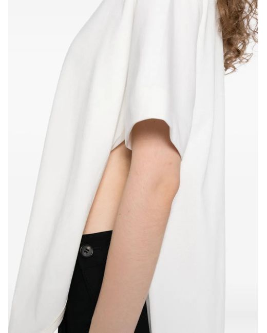 Litkovskaya White Asymmetric Cotton T-Shirt
