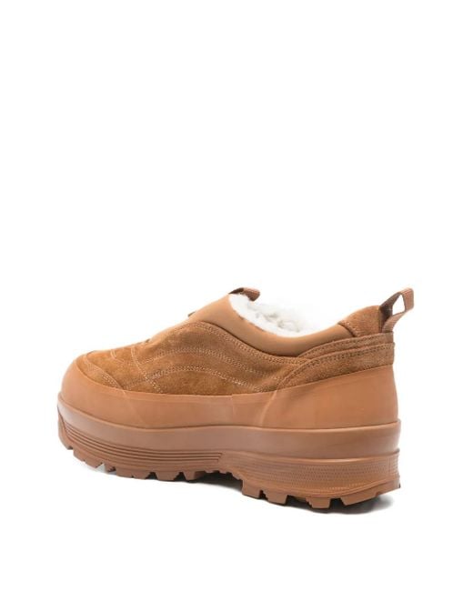 Diemme Brown Shearling Low-Top Boots for men