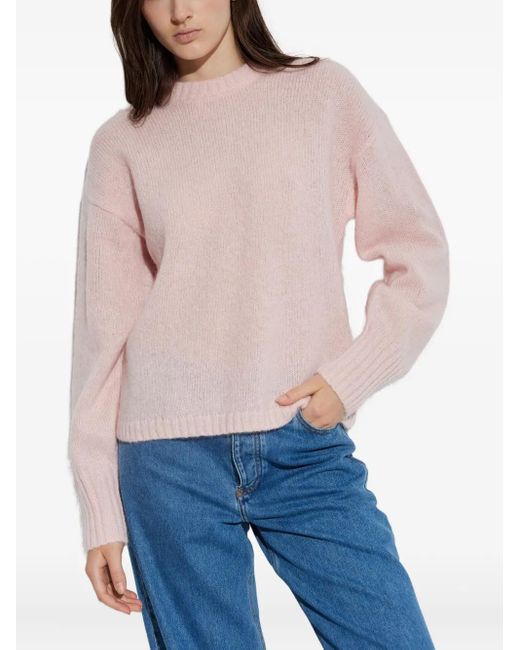 By Malene Birger Pink Round-Neck Wool Sweater
