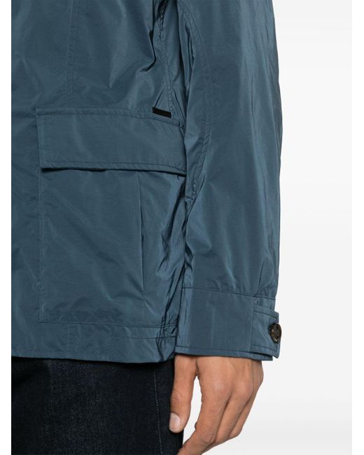 Moorer Blue Lightweight Hooded Jacket for men
