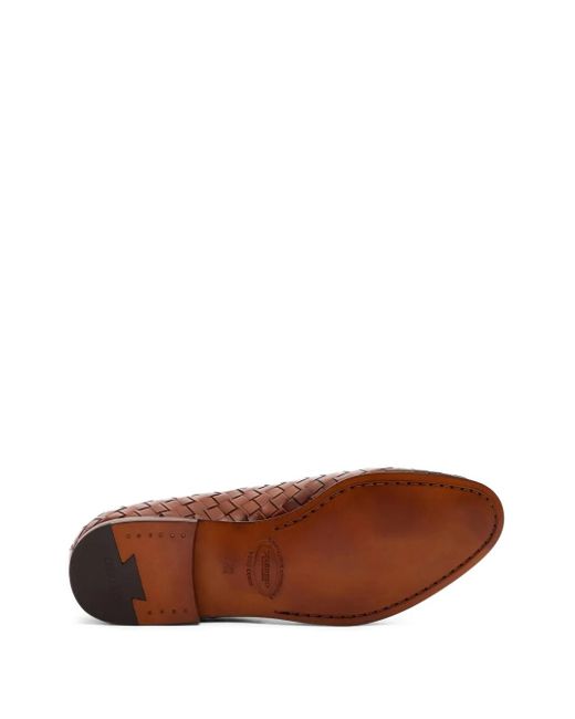 Scarosso Brown Vittorio Interwoven Loafers for men