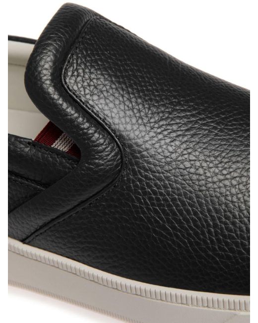 Bally Black Logo-embossed Leather Sneakers for men