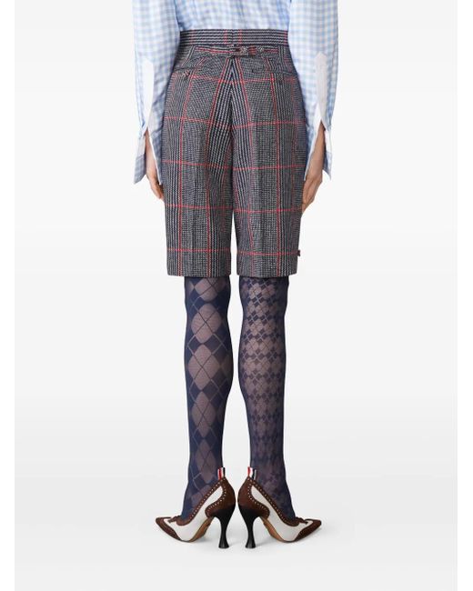 Thom Browne Blue Hunting Oversized Tweed Bermuda Shorts