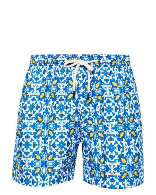 Peninsula Blue Cala Felce Drawstring Swim Shorts for men