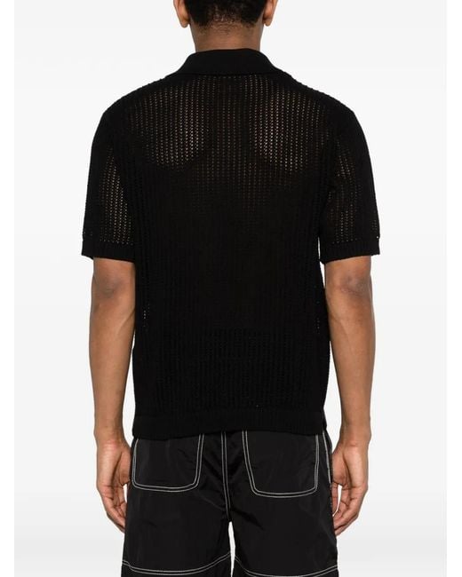Represent Black Beverly Open-Knit T-Shirt for men