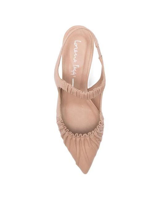 LORENA PAGGI Pink Gathered Slingback Pumps