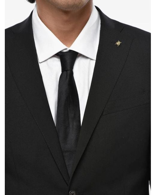 Corneliani Black Single-Breasted Virgin-Wool Suit for men
