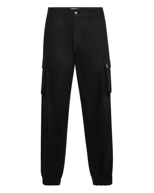 Philipp Plein Black Cargo Straight Trousers for men