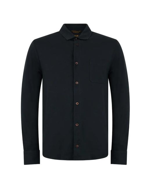 Moorer Blue Siena Long-Sleeve Pocket Shirt for men