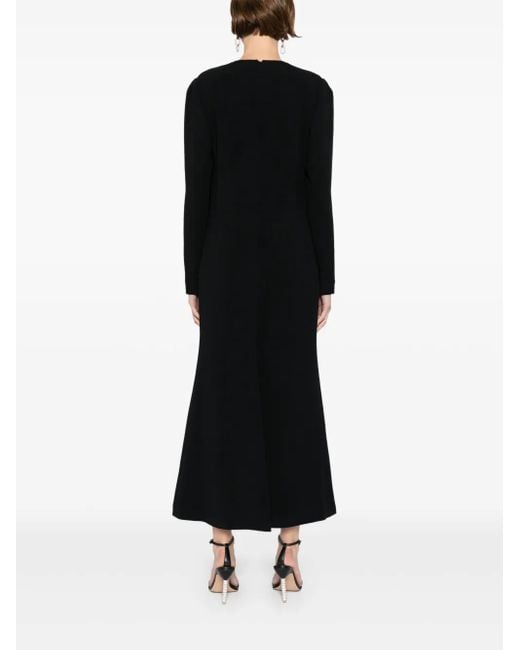 Elie Saab Black Midikleid Mit Kristallschleife