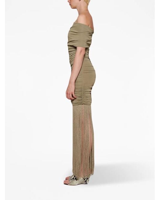 Khaite Green Gerafftes Maxikleid