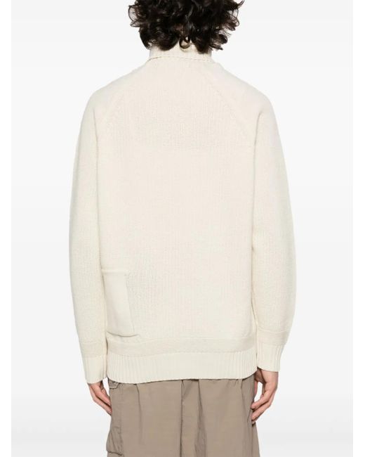 C P Company White Classic Turtleneck Sweater for men