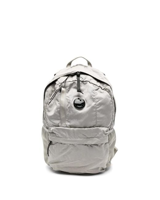 C P Company Gray Backpack With Lens Detail for men