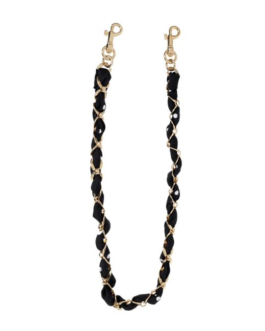 Dolce & Gabbana Black Calf Leather Chain-Link Bag Strap
