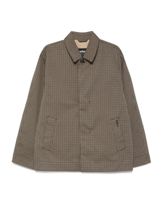 Barbour Brown Checked Shirt Jacket for men