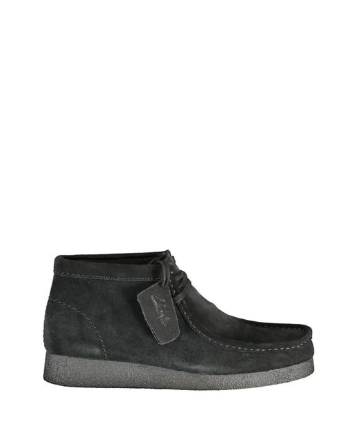 Clarks Black Wallabee Suede Boots for men