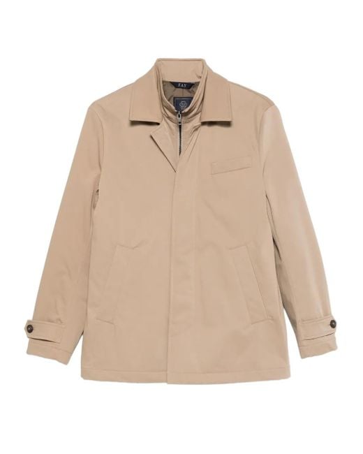 Fay Jacke im Layering-Look mit eingefassten Taschen in Natural für Herren