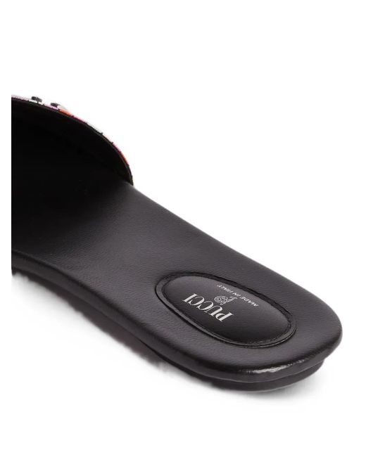 Emilio Pucci White Iride-Print Silk Slip-Ons