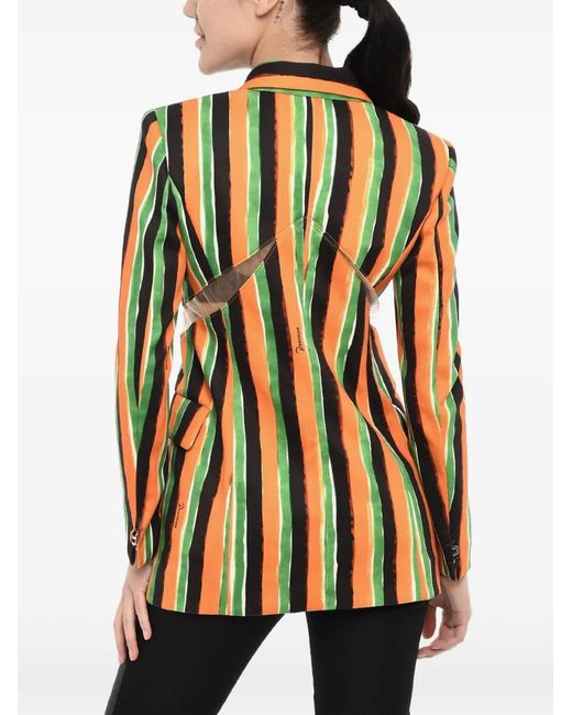 DSquared² Black Striped Cut-Out Blazer