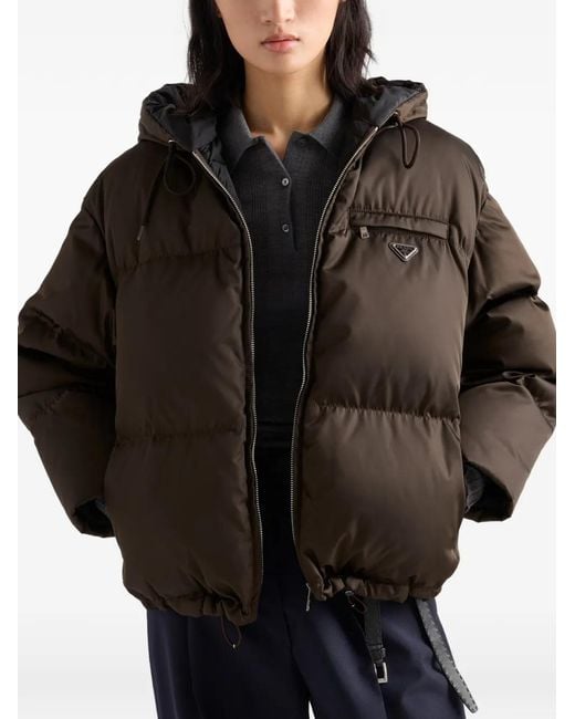 Prada Re-Nylon Donsjack in het Black