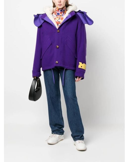 Off-White c/o Virgil Abloh Purple Hooded Reversible Jacket
