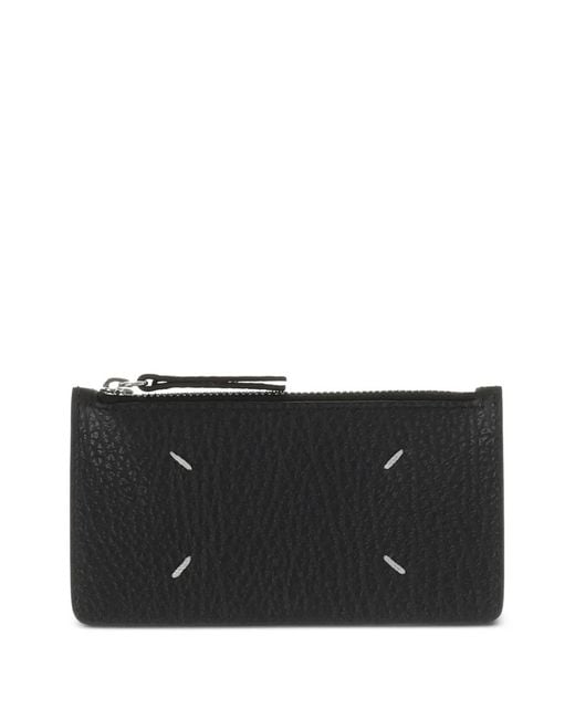 Maison Margiela Black Zip Detail Cardholder Wallet