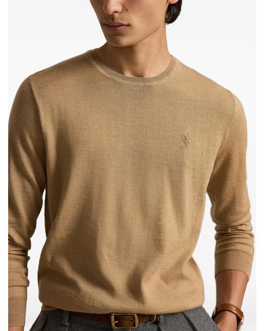 Polo Ralph Lauren Natural Washable Wool Crewneck Jumper for men