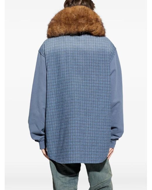 Balenciaga Blue Check-Patterned Shirt for men