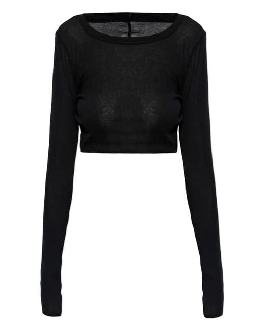 Rick Owens Cropped Top in het Black