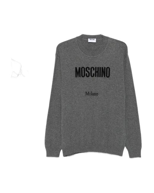 Moschino Pullover mit Logo-Print in Gray für Herren