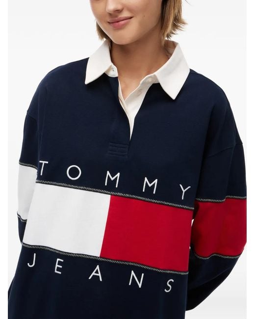 Tommy Hilfiger Blue Logo-Embroidered Sweatshirt