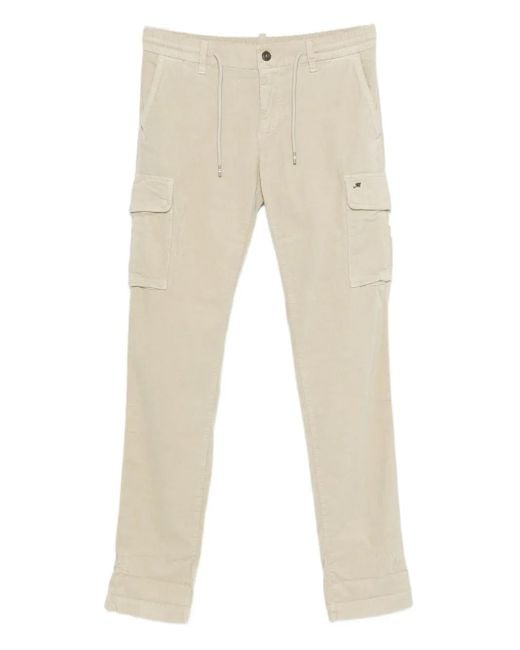 Mason's Natural Drawstring Cargo-Pocket Trousers for men
