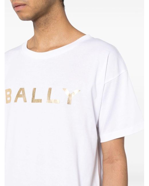 Camiseta con logo estampado Bally de hombre de color White