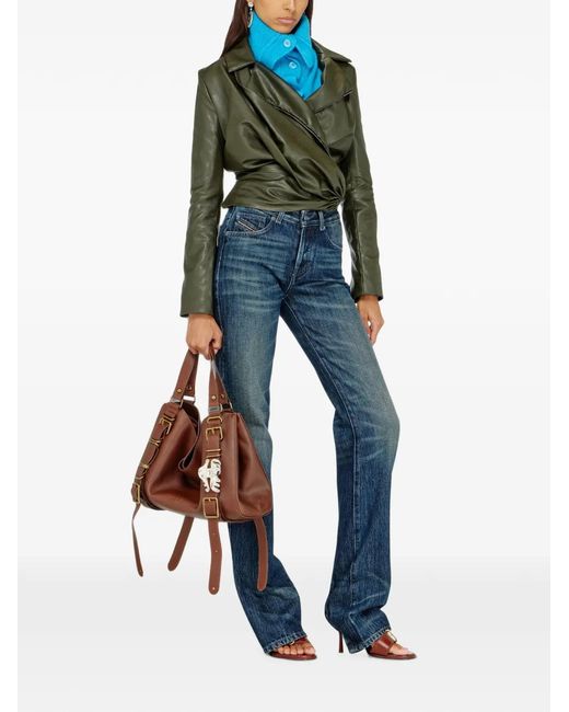 DIESEL Green Draped Wrap-Effect Jacket
