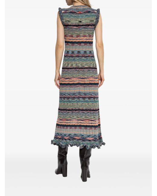 Vestido de punto a rayas Ulla Johnson de color Gray