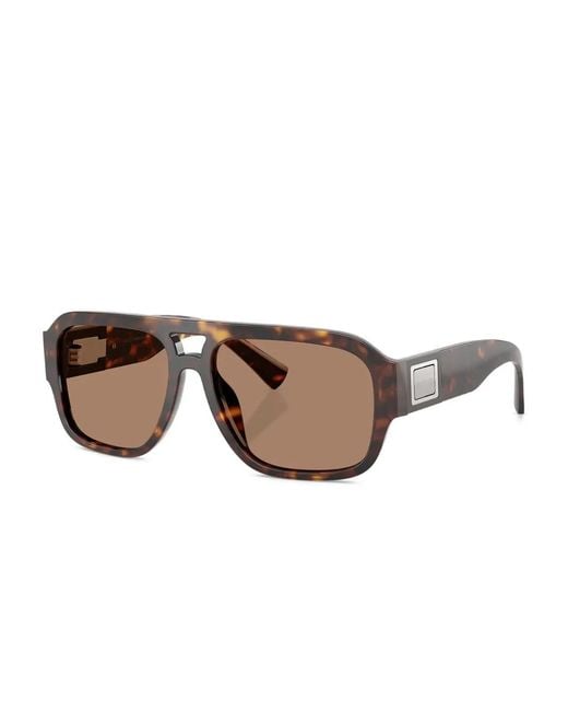 Dolce & Gabbana Brown Tortoiseshell Square Sunglasses for men