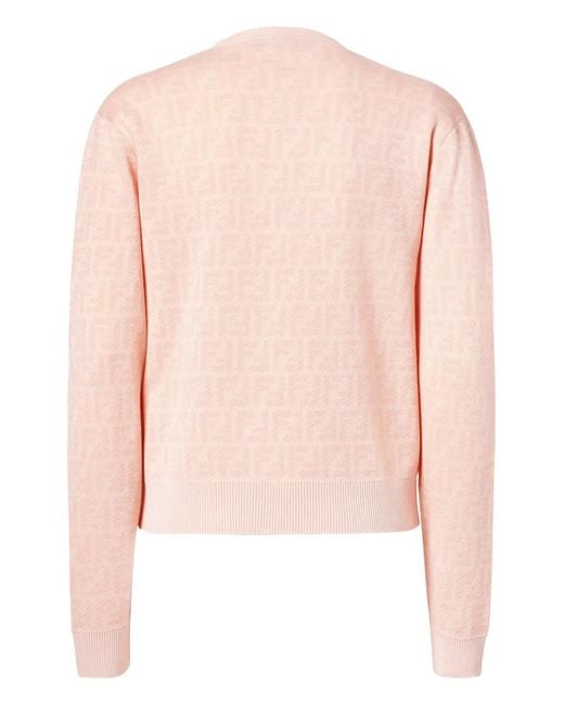 Fendi Pink Patterned Buttoned Cardigan