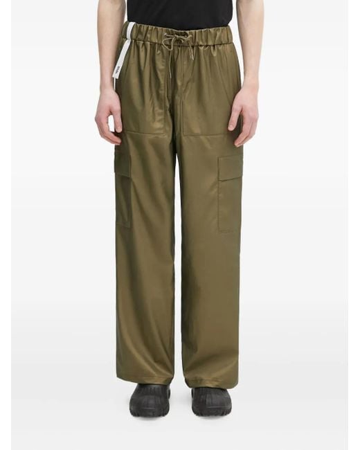 Rains Green Drawstring Cargo Trousers for men