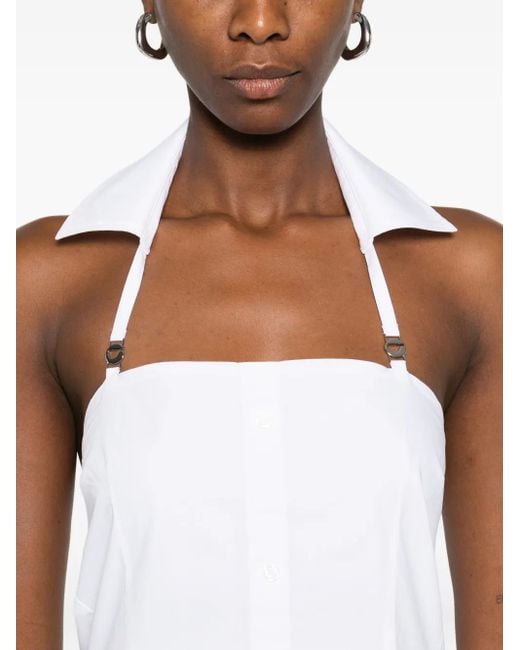 Abito Con Scollo All'Americana di Coperni in White