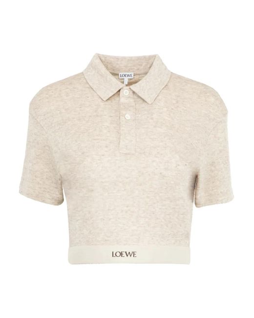 Polo corto Loewe de color Natural