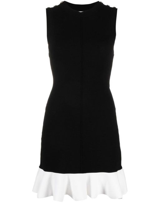 Sandro Black Frilled-Hem Minidress