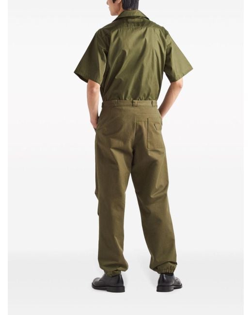 Camisa Re-Nylon con solapa de muesca Prada de hombre de color Green