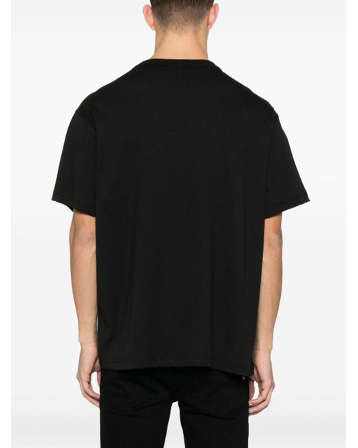 T-shirt métallisé à logo imprimé Versace pour homme en coloris Black