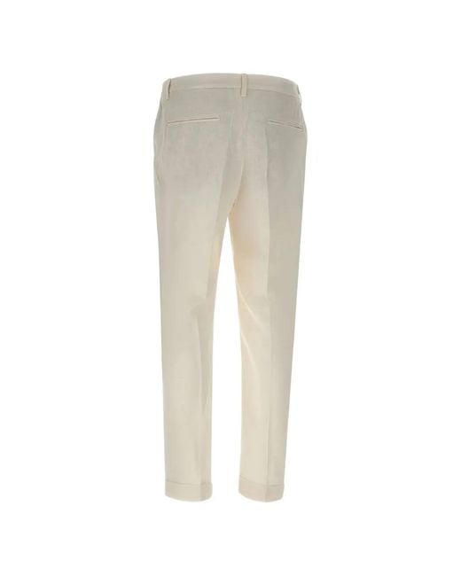 Devore Natural Elasticated-Pleated Trousers for men