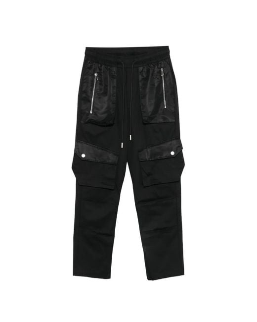 Yes London Black Panelled Cargo Pants for men
