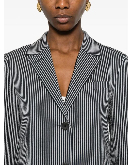 Harris Wharf London Gray Striped Pocket Jacket